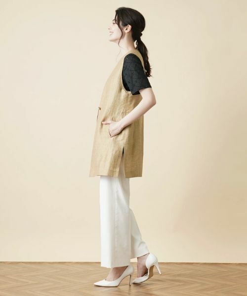 Leilian / レリアン テーラードジャケット | Vネックロングベスト | 詳細2