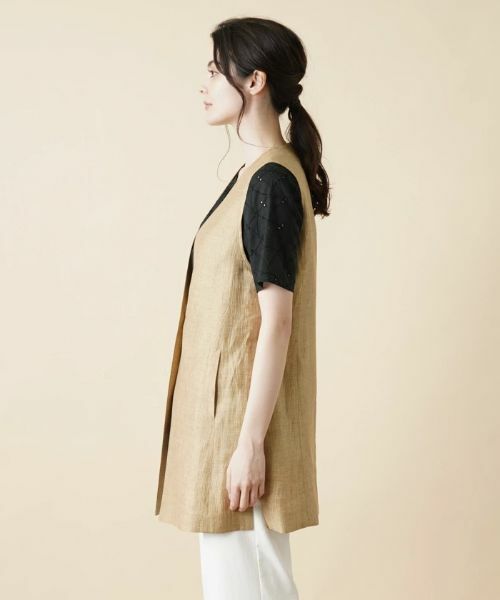 Leilian / レリアン テーラードジャケット | Vネックロングベスト | 詳細5