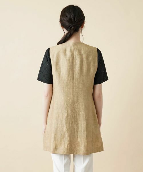 Leilian / レリアン テーラードジャケット | Vネックロングベスト | 詳細6