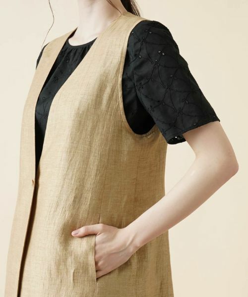 Leilian / レリアン テーラードジャケット | Vネックロングベスト | 詳細9