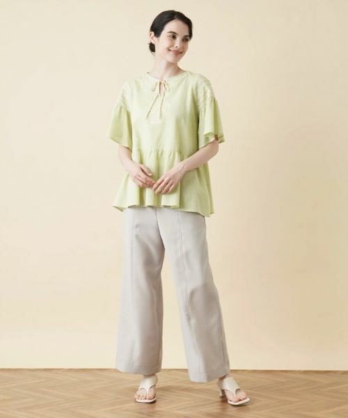 Leilian / レリアン シャツ・ブラウス | ペプラム刺繍ブラウス | 詳細1