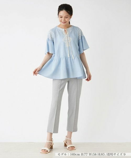 Leilian / レリアン シャツ・ブラウス | ペプラム刺繍ブラウス | 詳細4