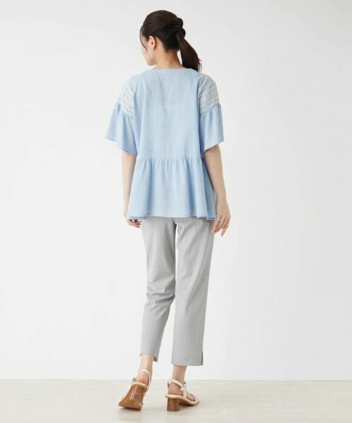 Leilian / レリアン シャツ・ブラウス | ペプラム刺繍ブラウス | 詳細6