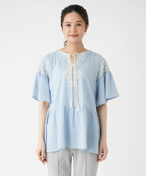 Leilian / レリアン シャツ・ブラウス | ペプラム刺繍ブラウス | 詳細7