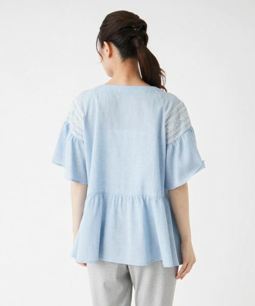 Leilian / レリアン シャツ・ブラウス | ペプラム刺繍ブラウス | 詳細9