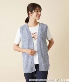 Leilian / レリアン テーラードジャケット | 透かし編みニットベスト