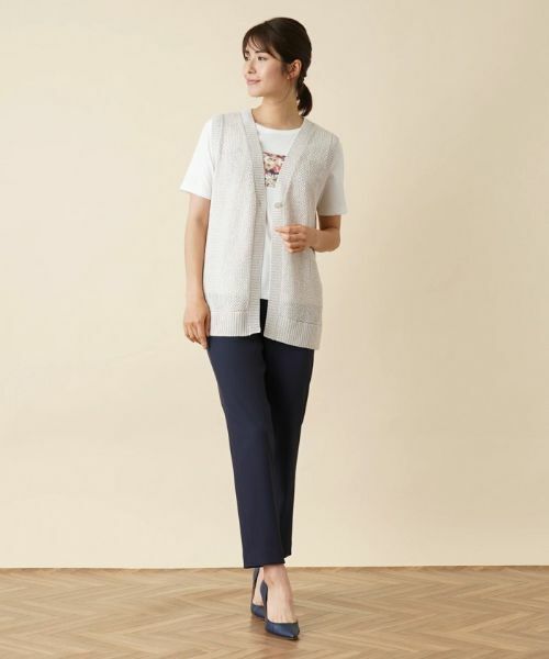 Leilian / レリアン テーラードジャケット | 透かし編みニットベスト | 詳細12