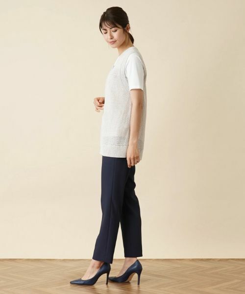 Leilian / レリアン テーラードジャケット | 透かし編みニットベスト | 詳細13