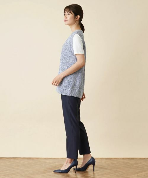 Leilian / レリアン テーラードジャケット | 透かし編みニットベスト | 詳細2