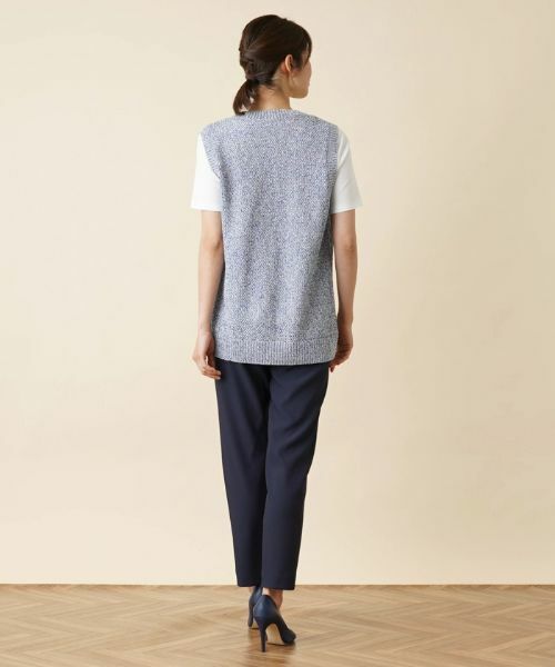 Leilian / レリアン テーラードジャケット | 透かし編みニットベスト | 詳細3