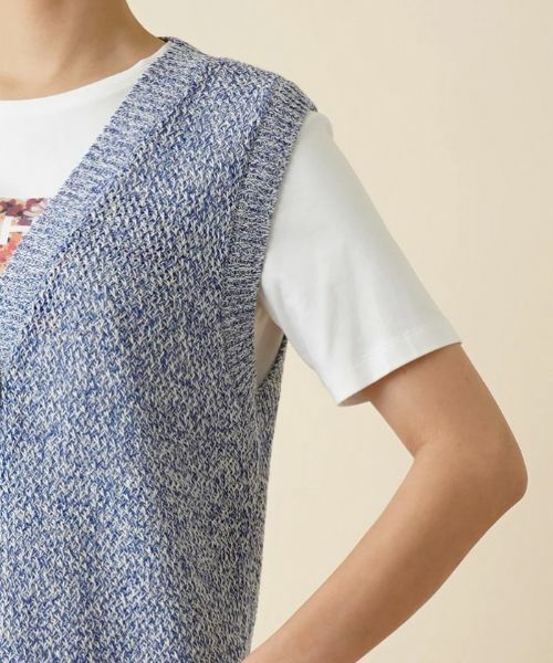 Leilian / レリアン テーラードジャケット | 透かし編みニットベスト | 詳細9