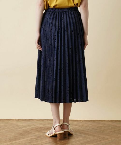 Leilian / レリアン ロング・マキシ丈スカート | 洗えるカットワークプリーツスカート | 詳細6