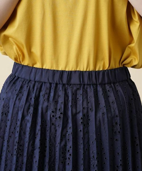 Leilian / レリアン ロング・マキシ丈スカート | 洗えるカットワークプリーツスカート | 詳細7