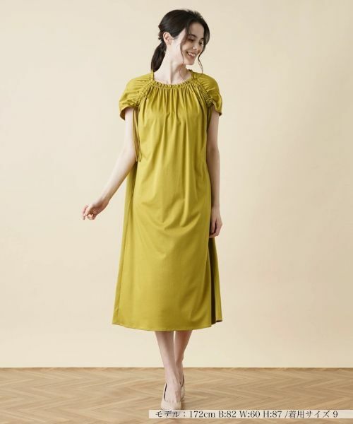 Leilian / レリアン ドレス | シャーリングギャザーワンピース【Leilian WHITE LABEL】 | 詳細1