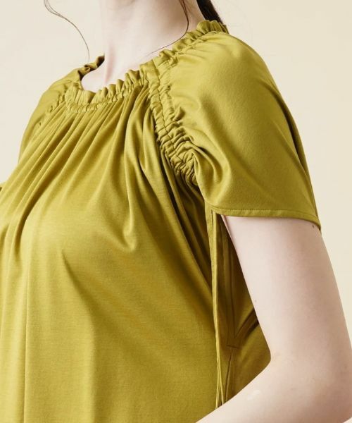 Leilian / レリアン ドレス | シャーリングギャザーワンピース【Leilian WHITE LABEL】 | 詳細9