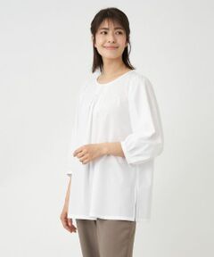 Leilian / レリアン シャツ・ブラウス | 七分袖タックブラウス