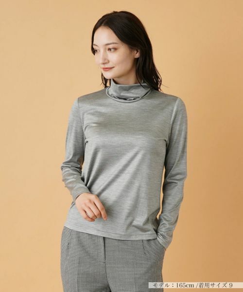 Leilian/レリアン ハイネックカットソー グレー 11(L) Leilian/レリアン ハイネックカットソー グレー 11(L)