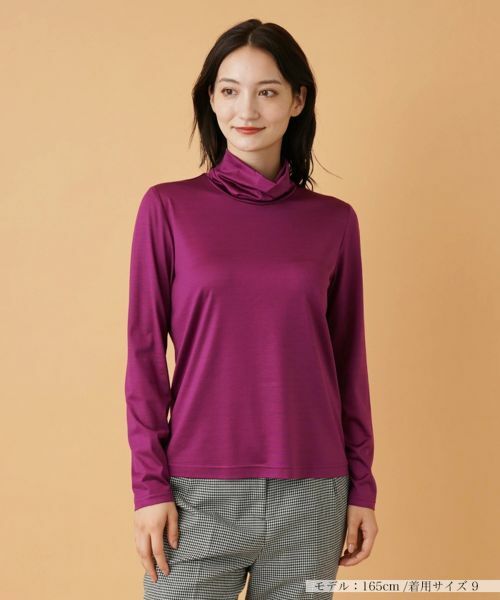 Leilian/レリアン ハイネックカットソー バイオレット 13(XL) Leilian/レリアン ハイネックカットソー バイオレット 13(XL)