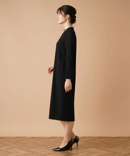 Leilian / レリアン ドレス | レース切替ハイネックワンピース【ROCHAS Premiere】 | 詳細2