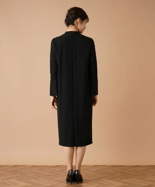 Leilian / レリアン ドレス | レース切替ハイネックワンピース【ROCHAS Premiere】 | 詳細6