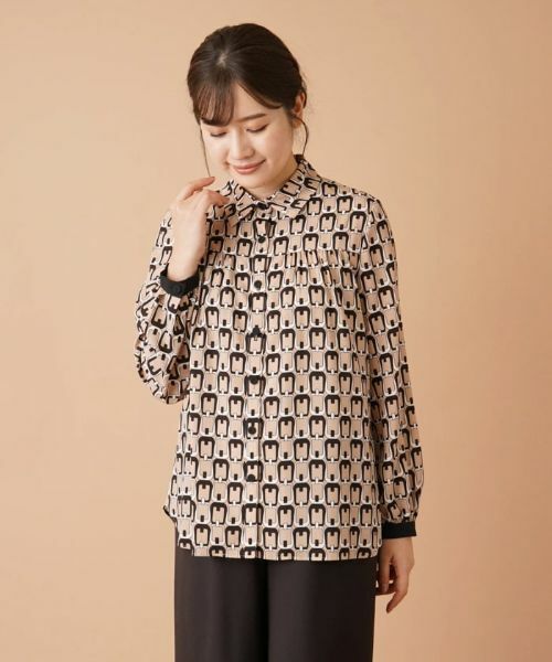 Leilian / レリアン シャツ・ブラウス | プリントボウタイブラウス【ROCHAS Premiere】【ERICA】 | 詳細4