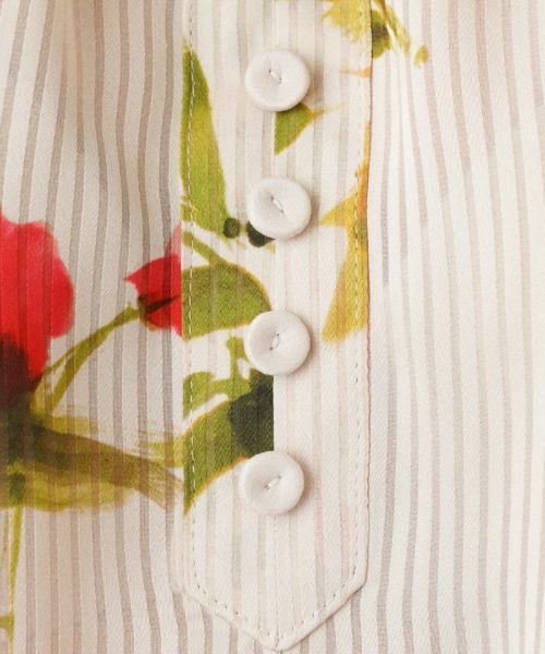 Leilian / レリアン シャツ・ブラウス | フラワー柄ヘンリーネックブラウス【ROCHAS Premiere】 | 詳細10