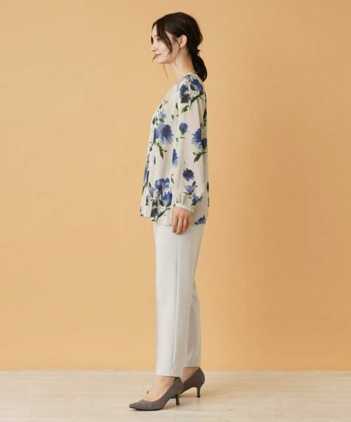 Leilian / レリアン シャツ・ブラウス | フラワー柄ヘンリーネックブラウス【ROCHAS Premiere】 | 詳細13