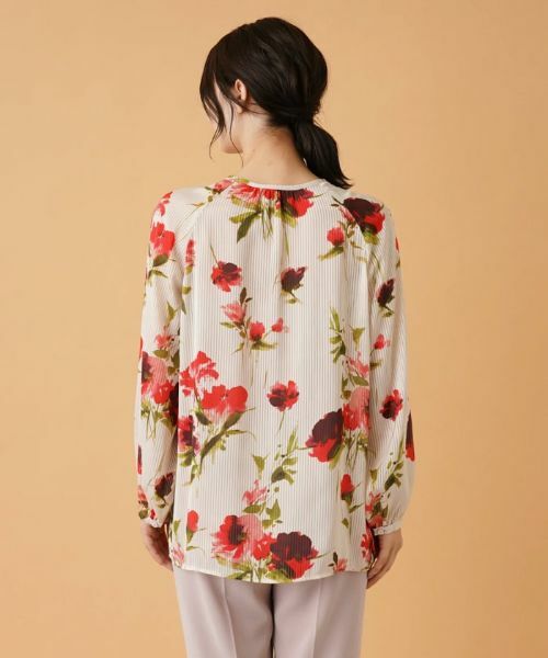 Leilian / レリアン シャツ・ブラウス | フラワー柄ヘンリーネックブラウス【ROCHAS Premiere】 | 詳細6