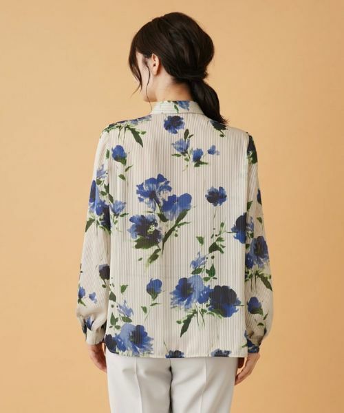 Leilian / レリアン シャツ・ブラウス | フラワー柄ボウタイ比翼ブラウス【ROCHAS Premiere】 | 詳細10