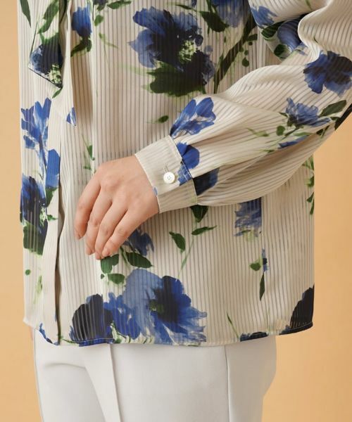 Leilian / レリアン シャツ・ブラウス | フラワー柄ボウタイ比翼ブラウス【ROCHAS Premiere】 | 詳細15