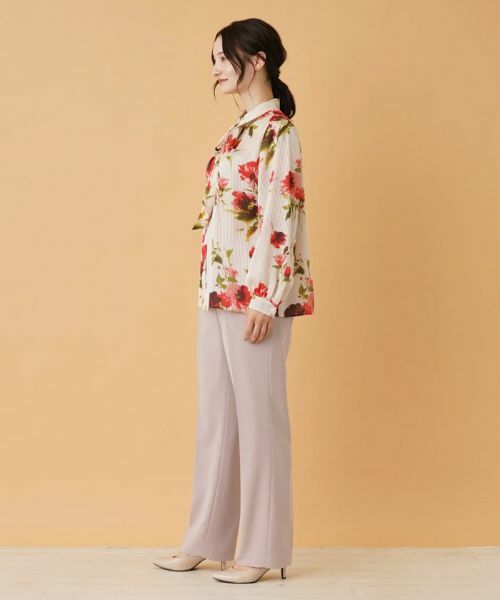 Leilian / レリアン シャツ・ブラウス | フラワー柄ボウタイ比翼ブラウス【ROCHAS Premiere】 | 詳細2