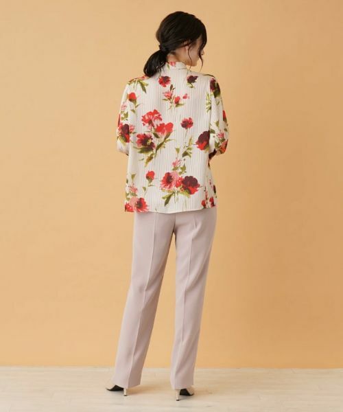 Leilian / レリアン シャツ・ブラウス | フラワー柄ボウタイ比翼ブラウス【ROCHAS Premiere】 | 詳細3
