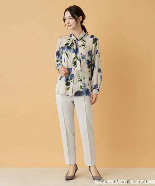 Leilian / レリアン シャツ・ブラウス | フラワー柄ボウタイ比翼ブラウス【ROCHAS Premiere】 | 詳細4