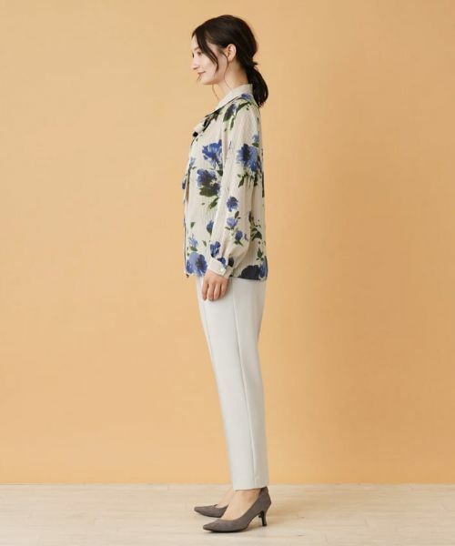 Leilian / レリアン シャツ・ブラウス | フラワー柄ボウタイ比翼ブラウス【ROCHAS Premiere】 | 詳細5