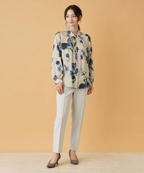 Leilian / レリアン シャツ・ブラウス | フラワー柄ボウタイ比翼ブラウス【ROCHAS Premiere】 | 詳細7