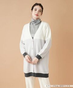 Leilian / レリアン カーディガン・ボレロ | カラーブロックニットカーディガン