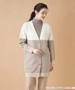 Leilian / レリアン カーディガン・ボレロ | カラーブロックニットカーディガン