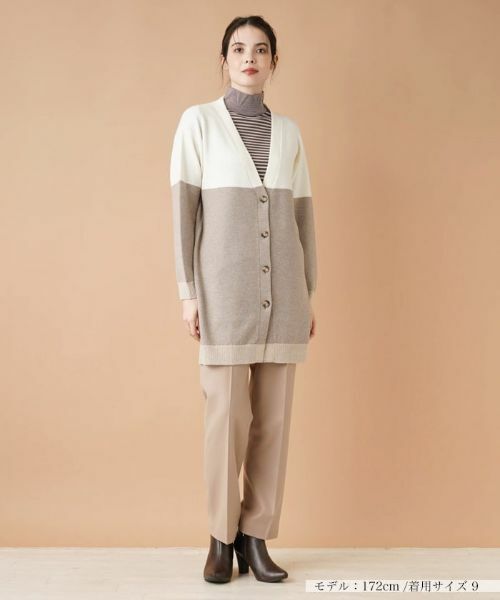 Leilian / レリアン カーディガン・ボレロ | カラーブロックニットカーディガン | 詳細1