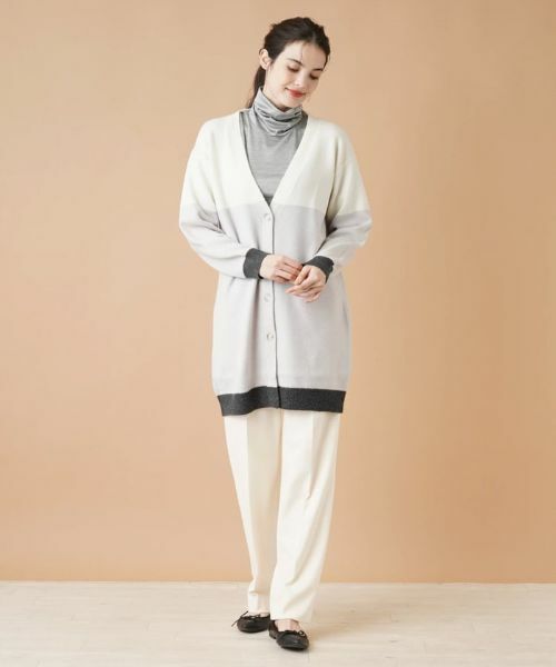 Leilian / レリアン カーディガン・ボレロ | カラーブロックニットカーディガン | 詳細12