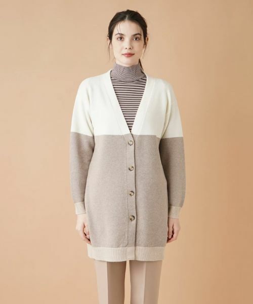 Leilian / レリアン カーディガン・ボレロ | カラーブロックニットカーディガン | 詳細4