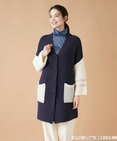 Leilian / レリアン カーディガン・ボレロ | カラーブロックニットカーディガン