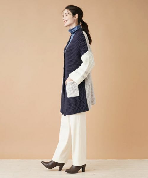 Leilian / レリアン カーディガン・ボレロ | カラーブロックニットカーディガン | 詳細2