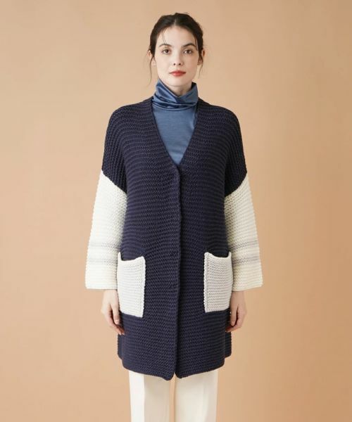 Leilian / レリアン カーディガン・ボレロ | カラーブロックニットカーディガン | 詳細4