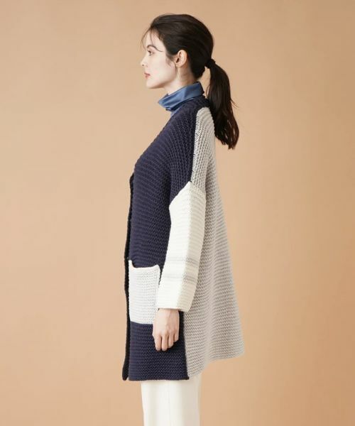 Leilian / レリアン カーディガン・ボレロ | カラーブロックニットカーディガン | 詳細5