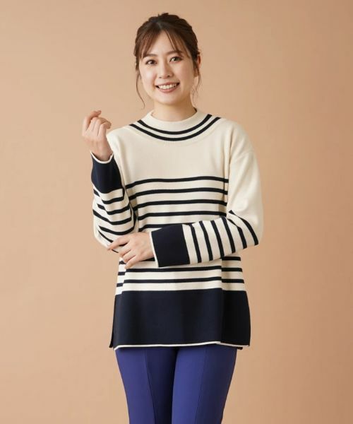 Leilian / レリアン ニット・セーター | ボーダーモックネックニット | 詳細13