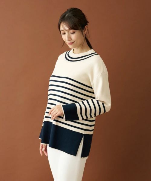 Leilian / レリアン ニット・セーター | ボーダーモックネックニット | 詳細2