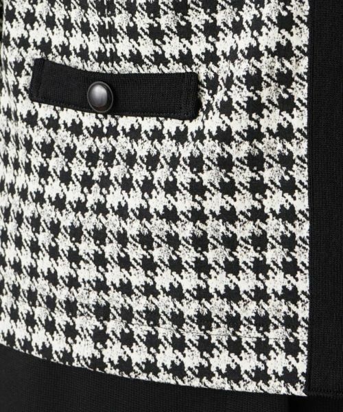 Leilian / レリアン テーラードジャケット | 千鳥格子柄ノーカラージャケット | 詳細13