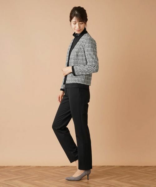 Leilian / レリアン テーラードジャケット | 千鳥格子柄ノーカラージャケット | 詳細2