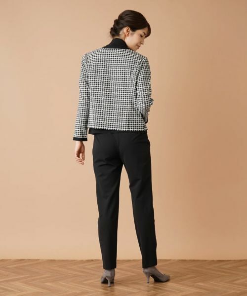 Leilian / レリアン テーラードジャケット | 千鳥格子柄ノーカラージャケット | 詳細3