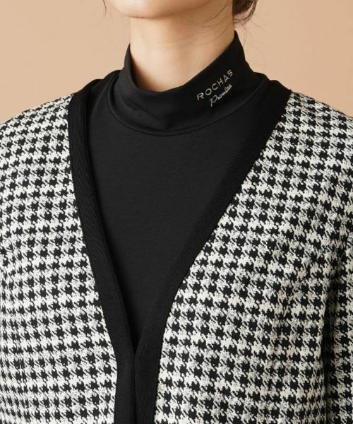 Leilian / レリアン テーラードジャケット | 千鳥格子柄ノーカラージャケット | 詳細7
